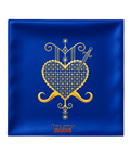 23.6X23.6 INCHES ERZULIE DANTOR Blue Veve Head Scarf EZILIDANTO ERZULIE DANTOR Veve Mouchwa