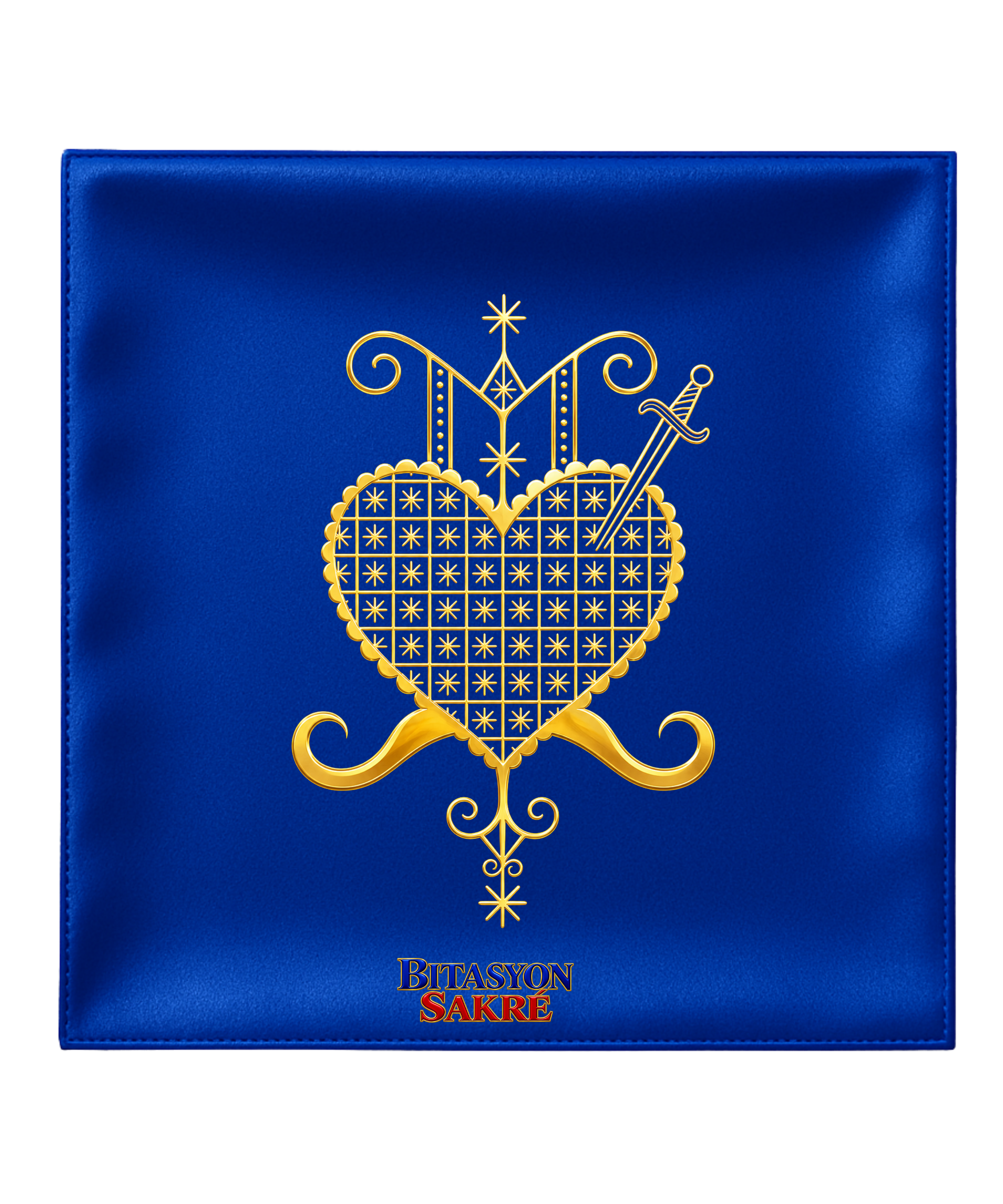 23.6X23.6 INCHES ERZULIE DANTOR Blue Veve Head Scarf EZILIDANTO ERZULIE DANTOR Veve Mouchwa