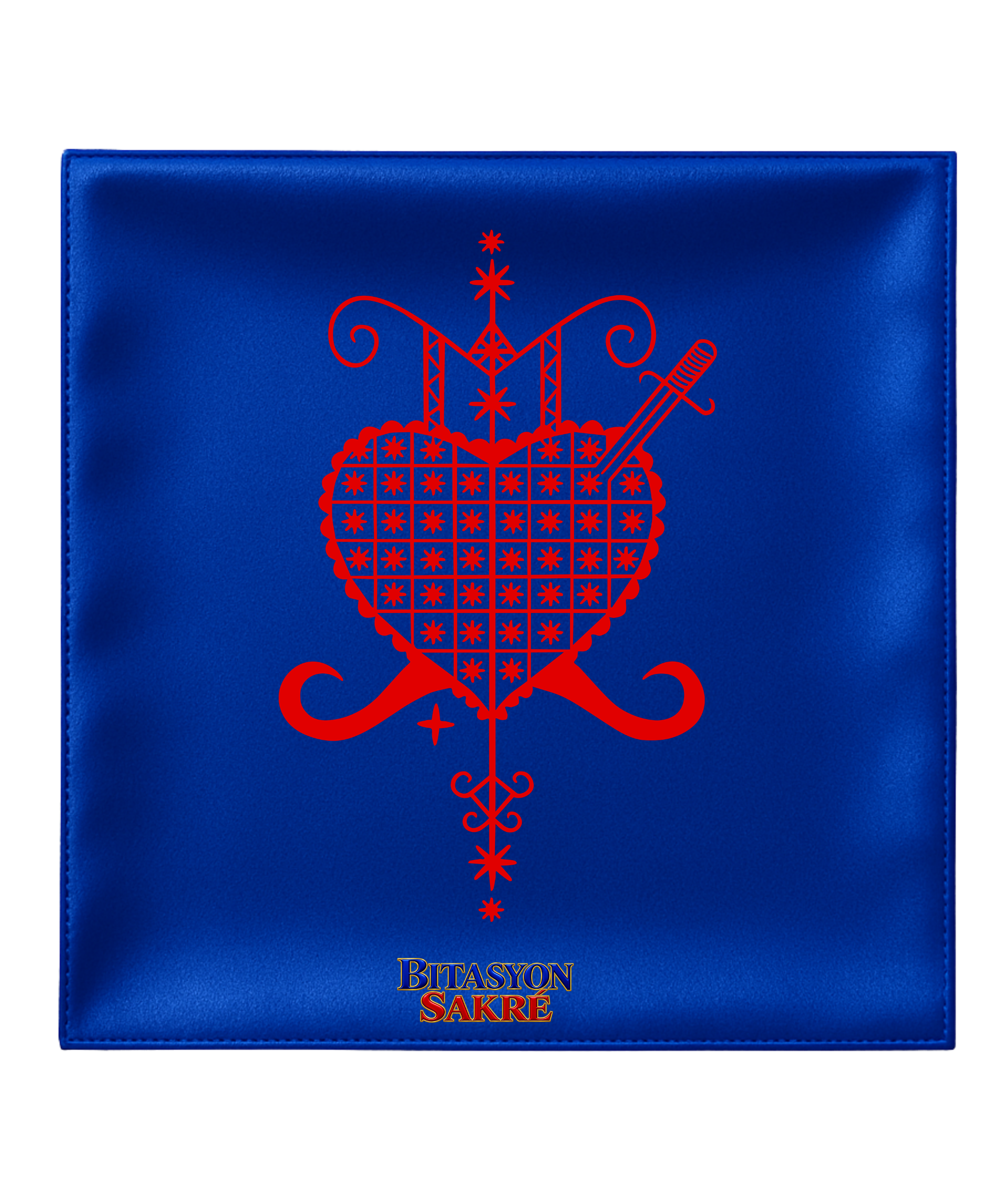 23.6X23.6 INCHES ERZULIE DANTOR Blue Veve Head Scarf EZILIDANTO ERZULIE DANTOR Veve Mouchwa