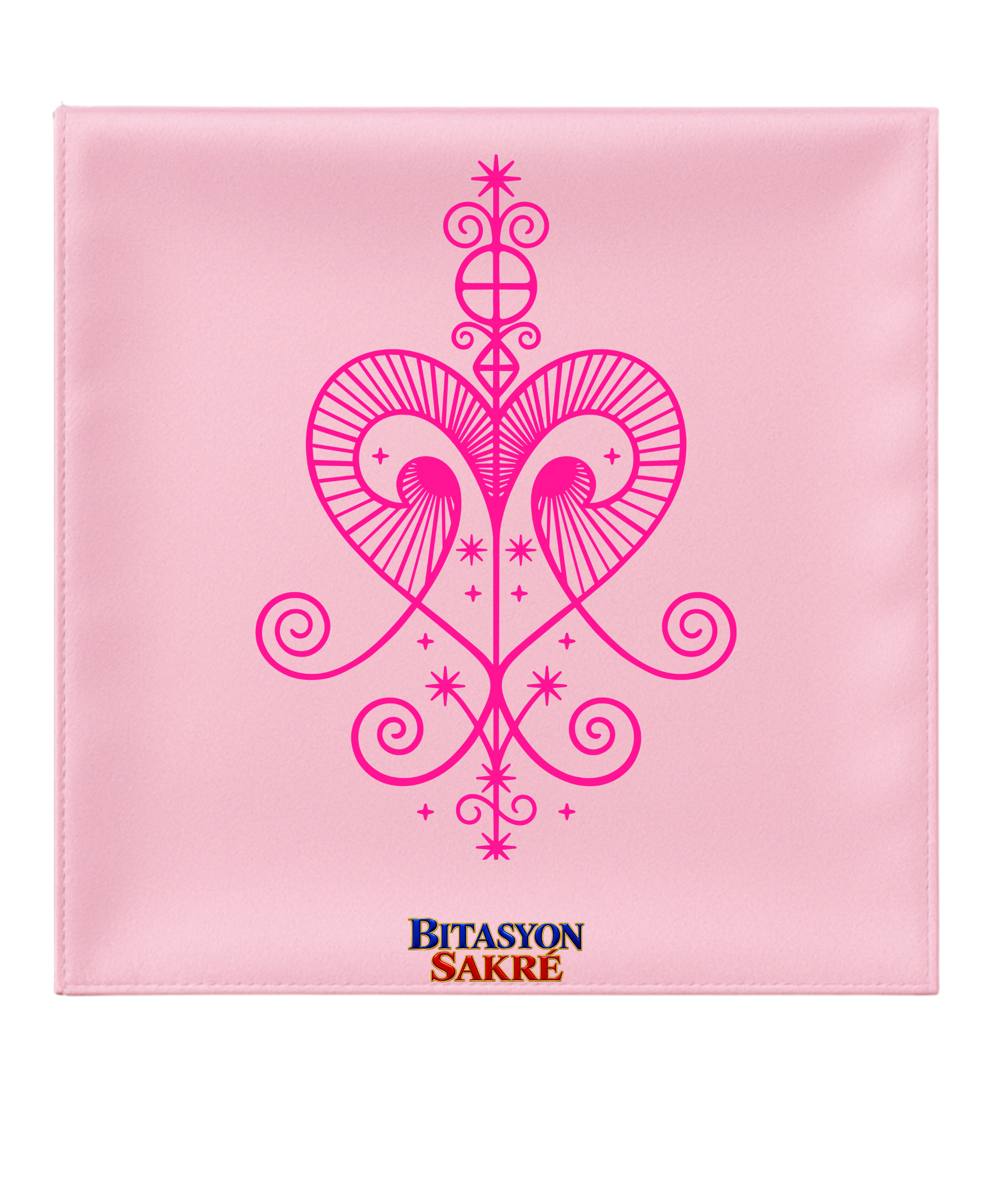 23.6X23.6 INCHES ERZULIE FREDA Pink Veve Head Scarf EZILIFREDA Metresili  ERZULIE FREDA Veve Mouchwa Rose