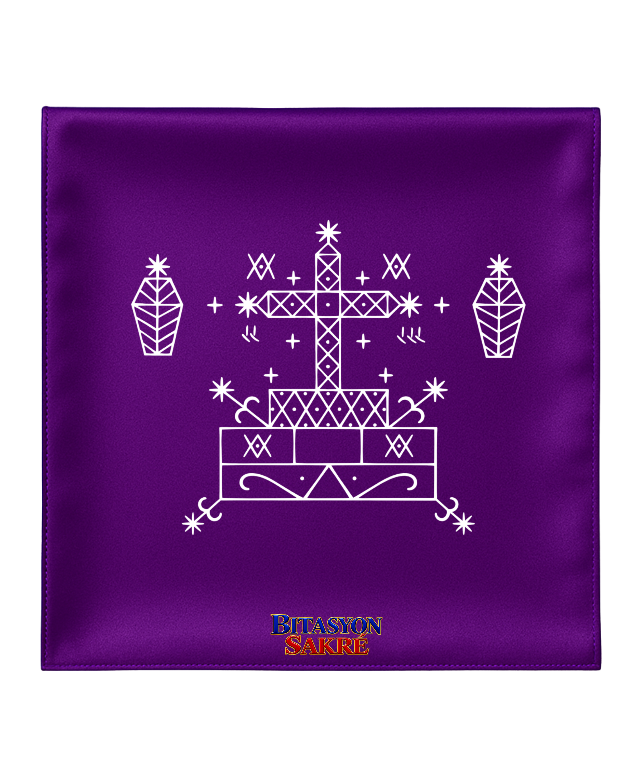 23.6X23.6 INCHES Purple BARON SAMEDI Veve Head Scarf BARON SAMEDI Veve Mouchwa Lwa Mauve