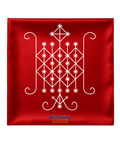 23.6X23.6 INCHES OGOU BADAGRI RED White Veve Head Scarf OGOU BADAGRI Veve Mouchwa Lwa Rouj