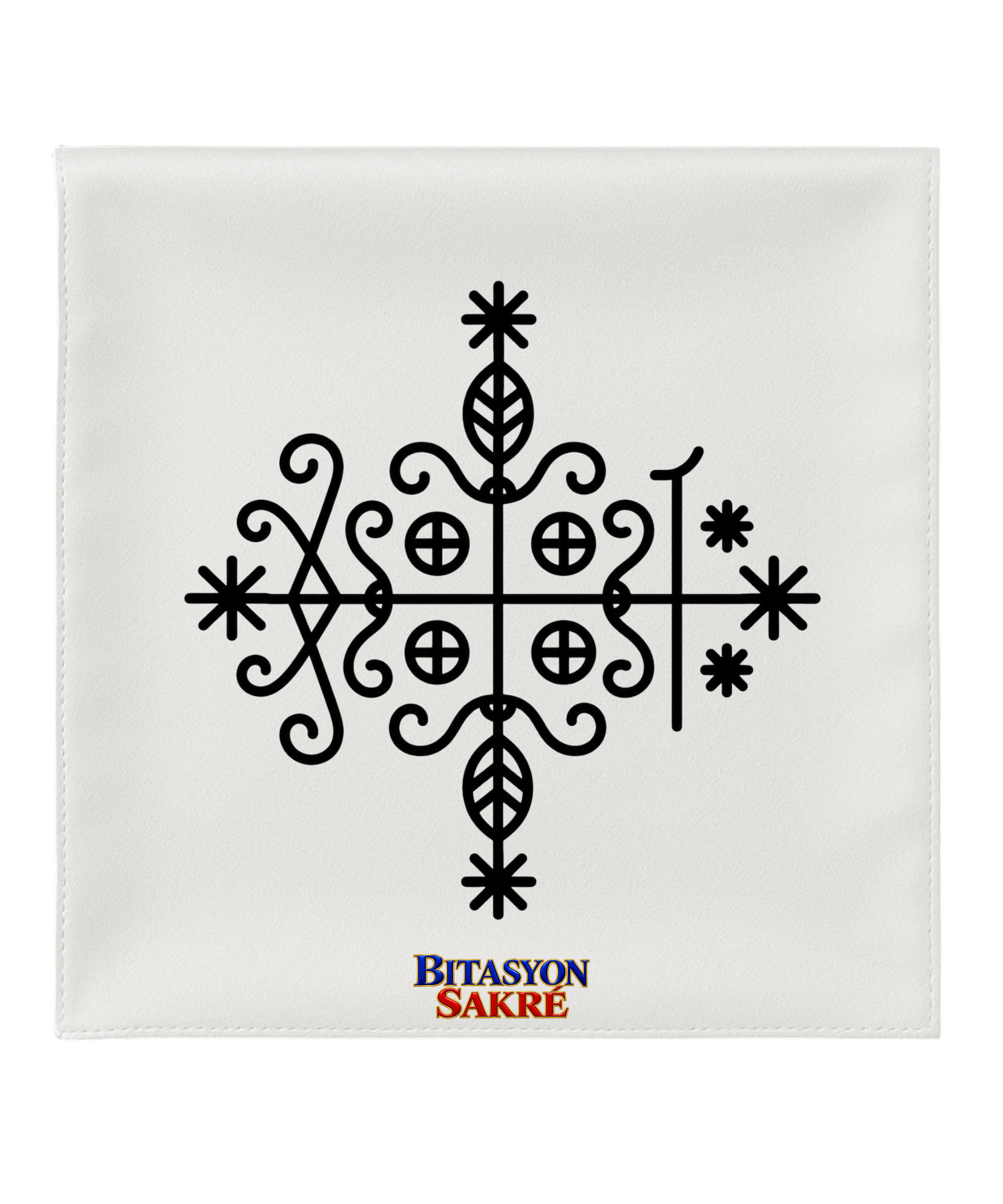23.6X23.6 INCHES PAPA LEGBA Veve Head Scarf LEGBA Veve Mouchwa Lwa